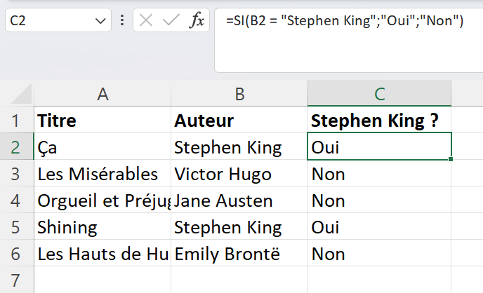 Excel : vérification de valeurs en texte