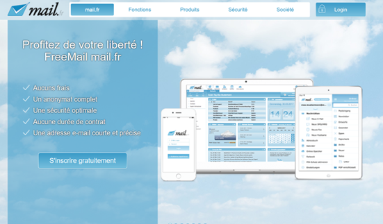 Capture d’écran de la page d’accueil de mail.fr
