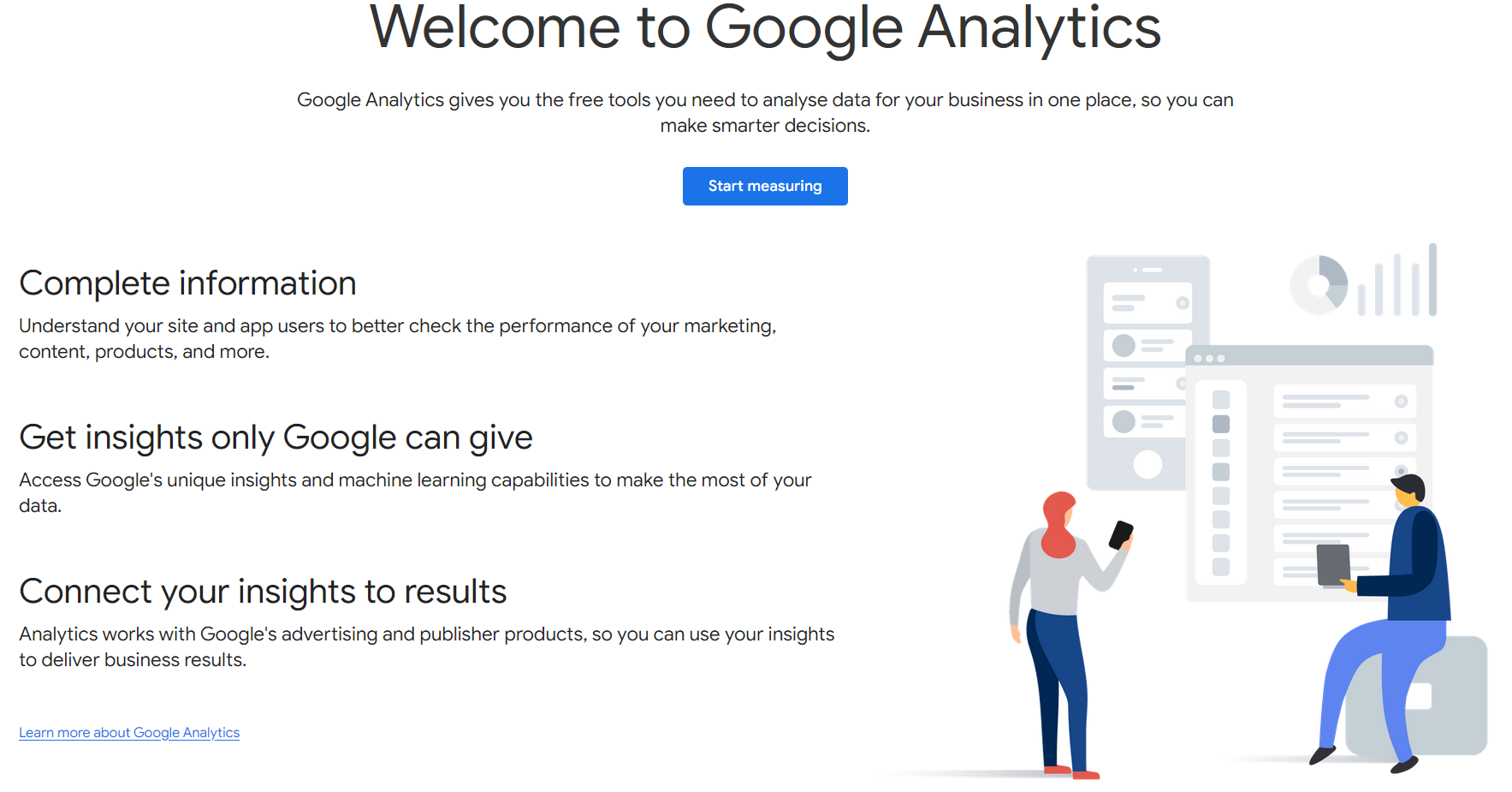 Page d’information sur Google Analytics