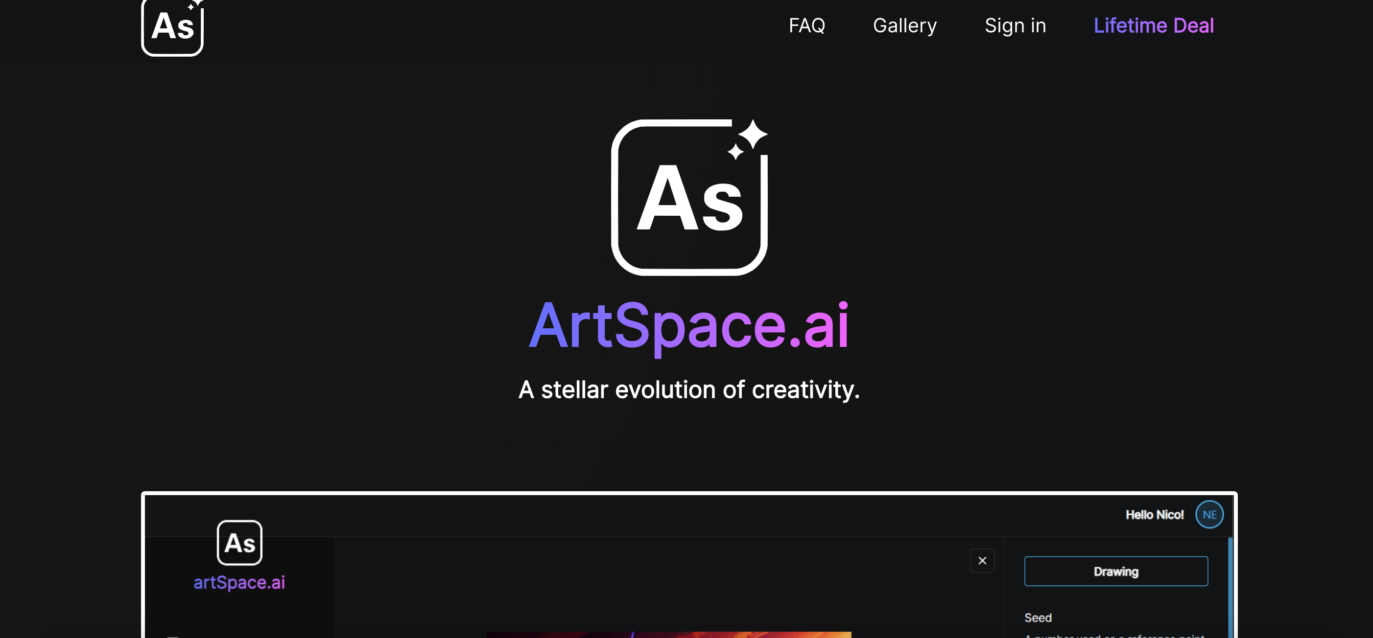 Capture d’écran du site Web ArtSpace.ai Capture d’écran du site Web ArtSpace.ai