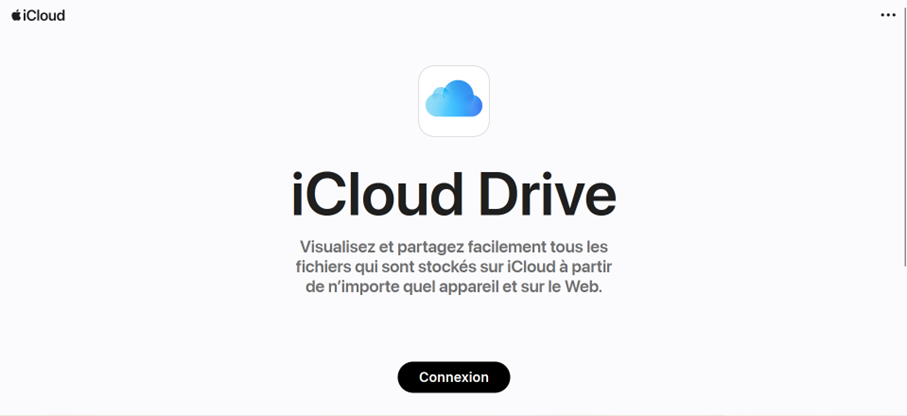 iCloud Drive : interface utilisateur de l’application Web