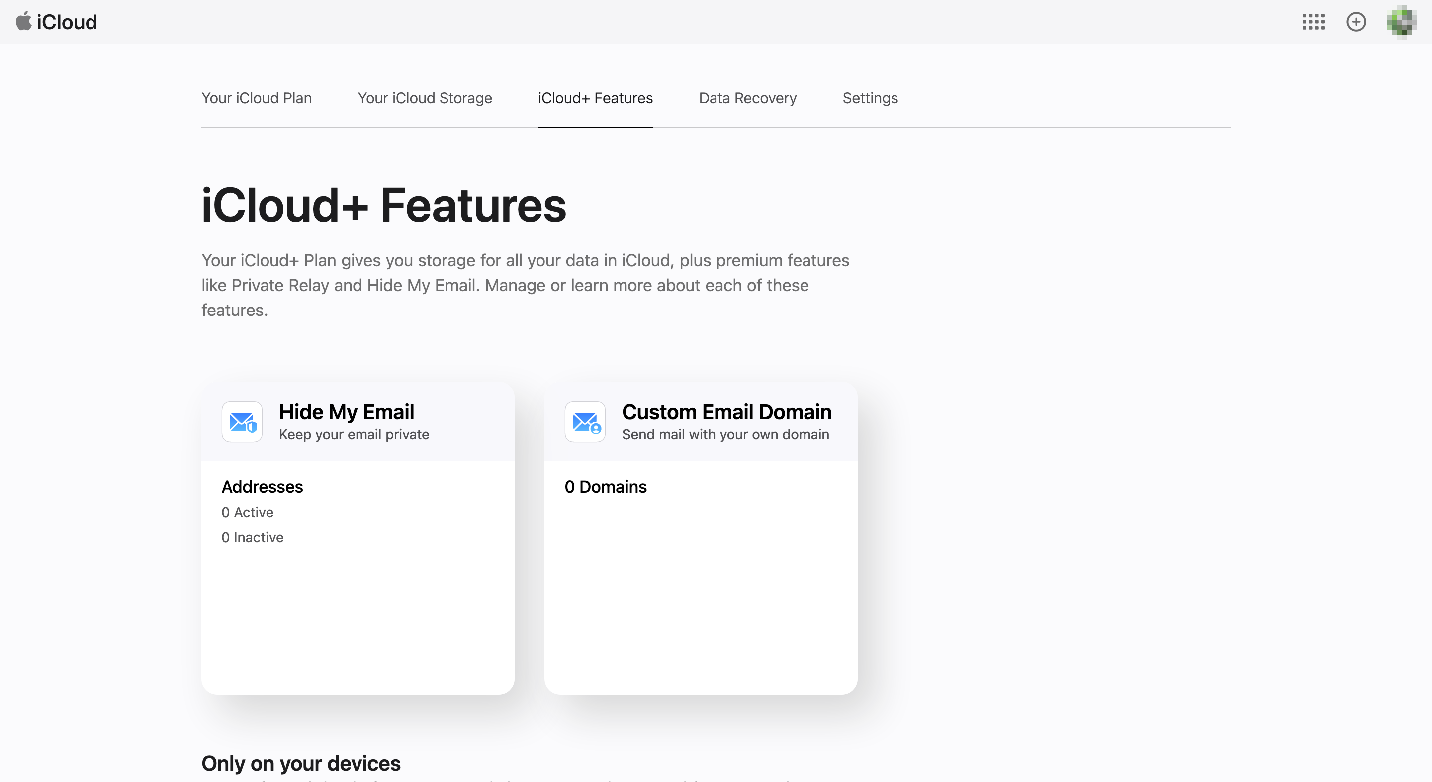Impostazioni iCloud