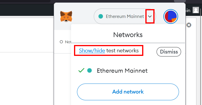 Menu MetaMask dans Mozilla Firefox Menu MetaMask dans Mozilla Firefox