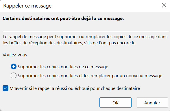 Choix du menu de la fonction de rappel Choix du menu de la fonction de rappel