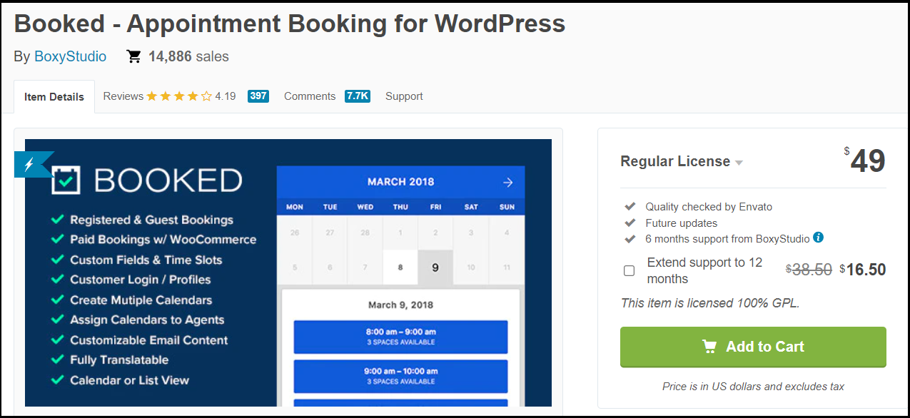 Site Internet du plugin Booked Site Internet du plugin Booked