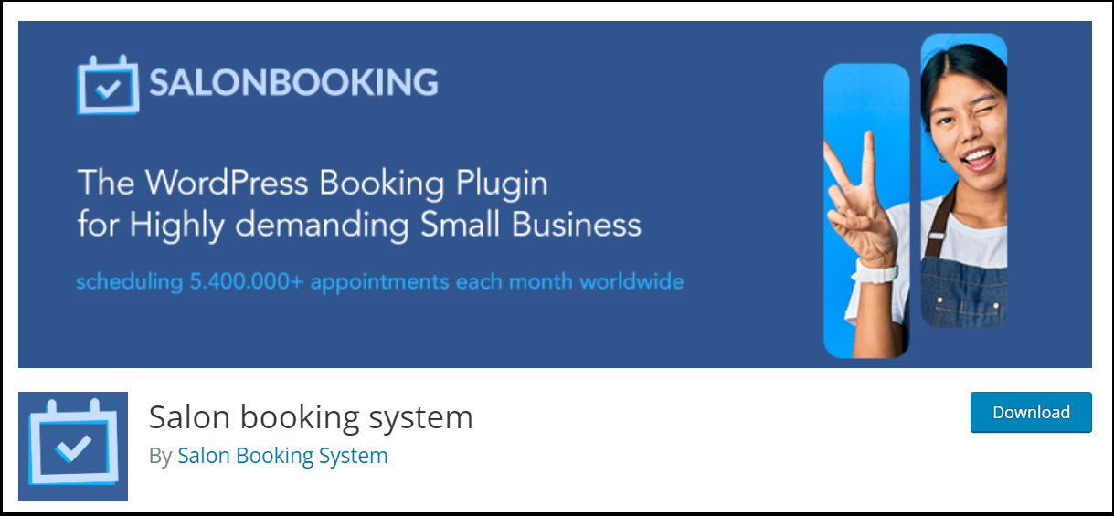 Présentation du plugin Salon Booking System sur WordPress.org