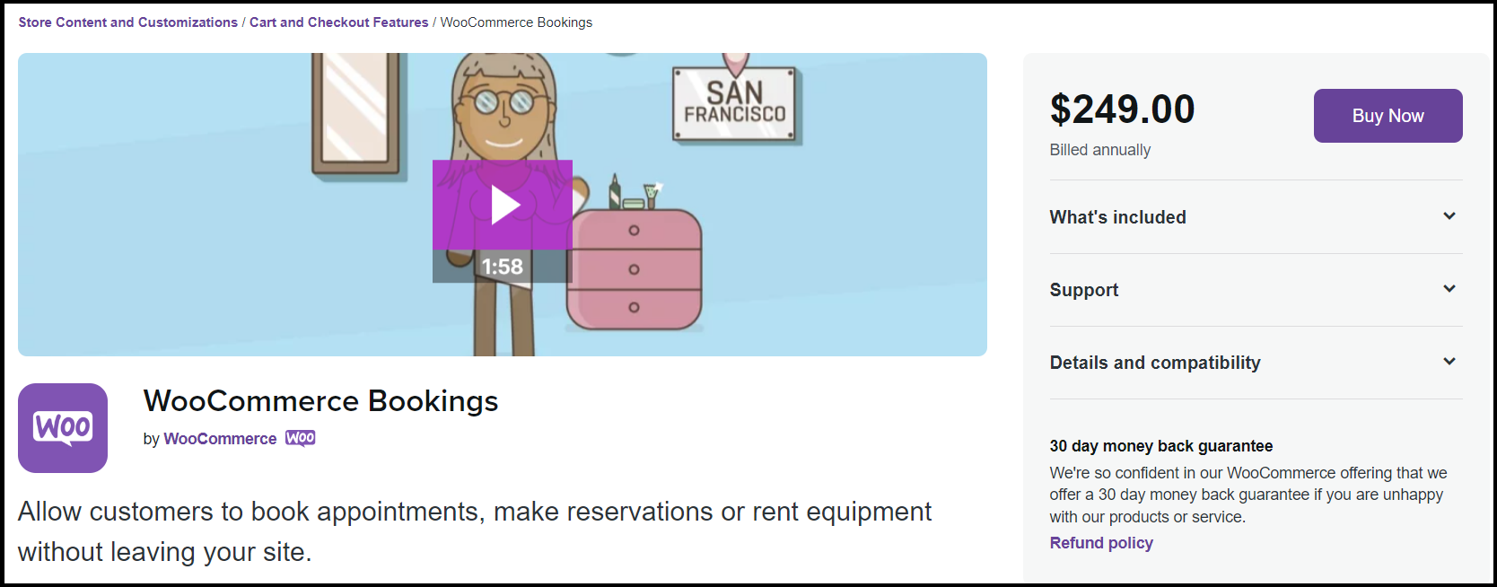 Site WooCommerce du plugin WooCommerce Bookings Site WooCommerce du plugin WooCommerce Bookings
