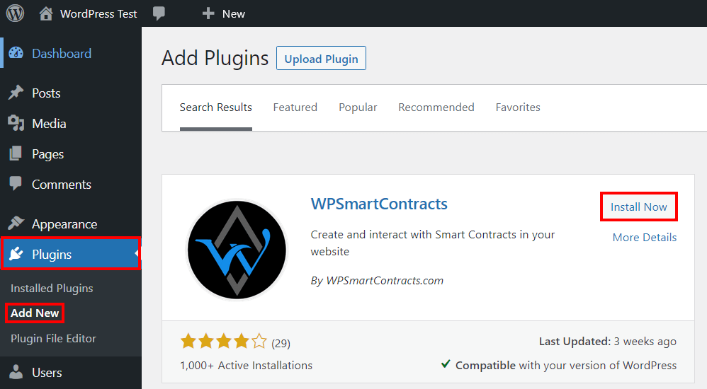 Backend WordPress : menu « Ajouter des plugins » Backend WordPress : menu « Ajouter des plugins »