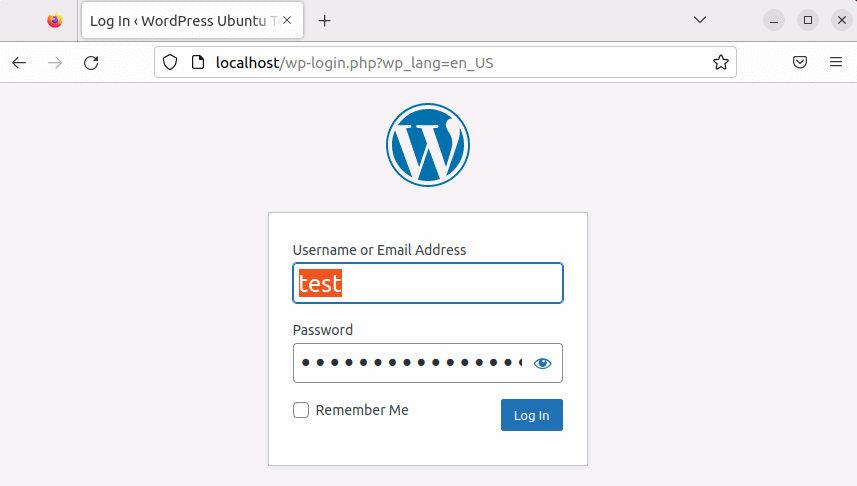 WordPress backend: login page WordPress backend: login page