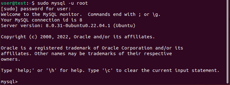 Connect to MySQL in Ubuntu terminal Connect to MySQL in Ubuntu Terminal