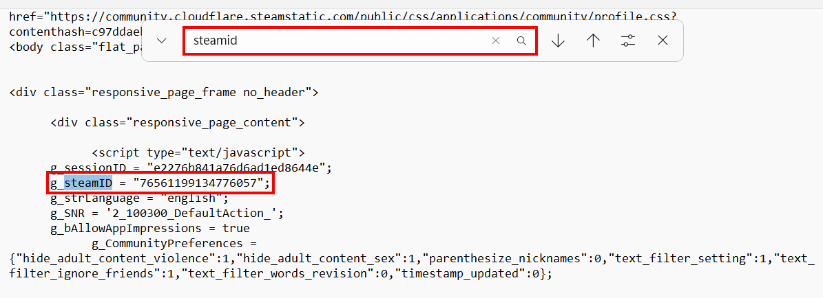 XML file with Steam ID in Windows editor XML file with Steam ID in Windows editor