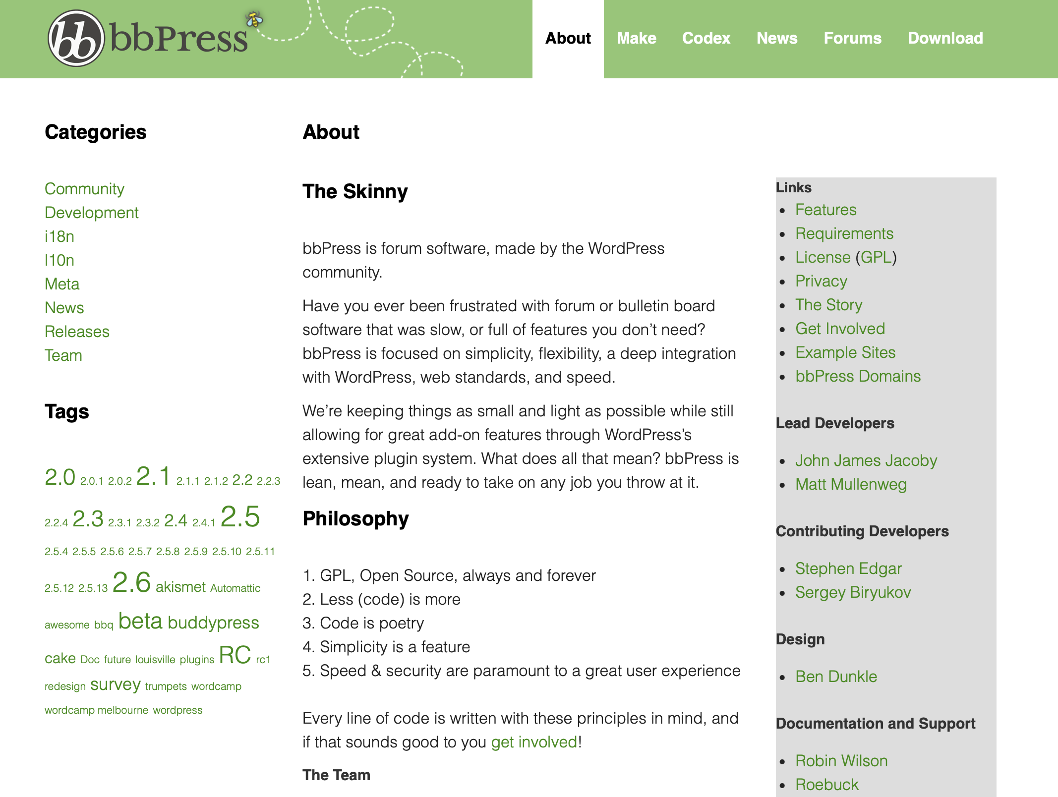Site Internet de bbPress Image: Site Internet de bbPress