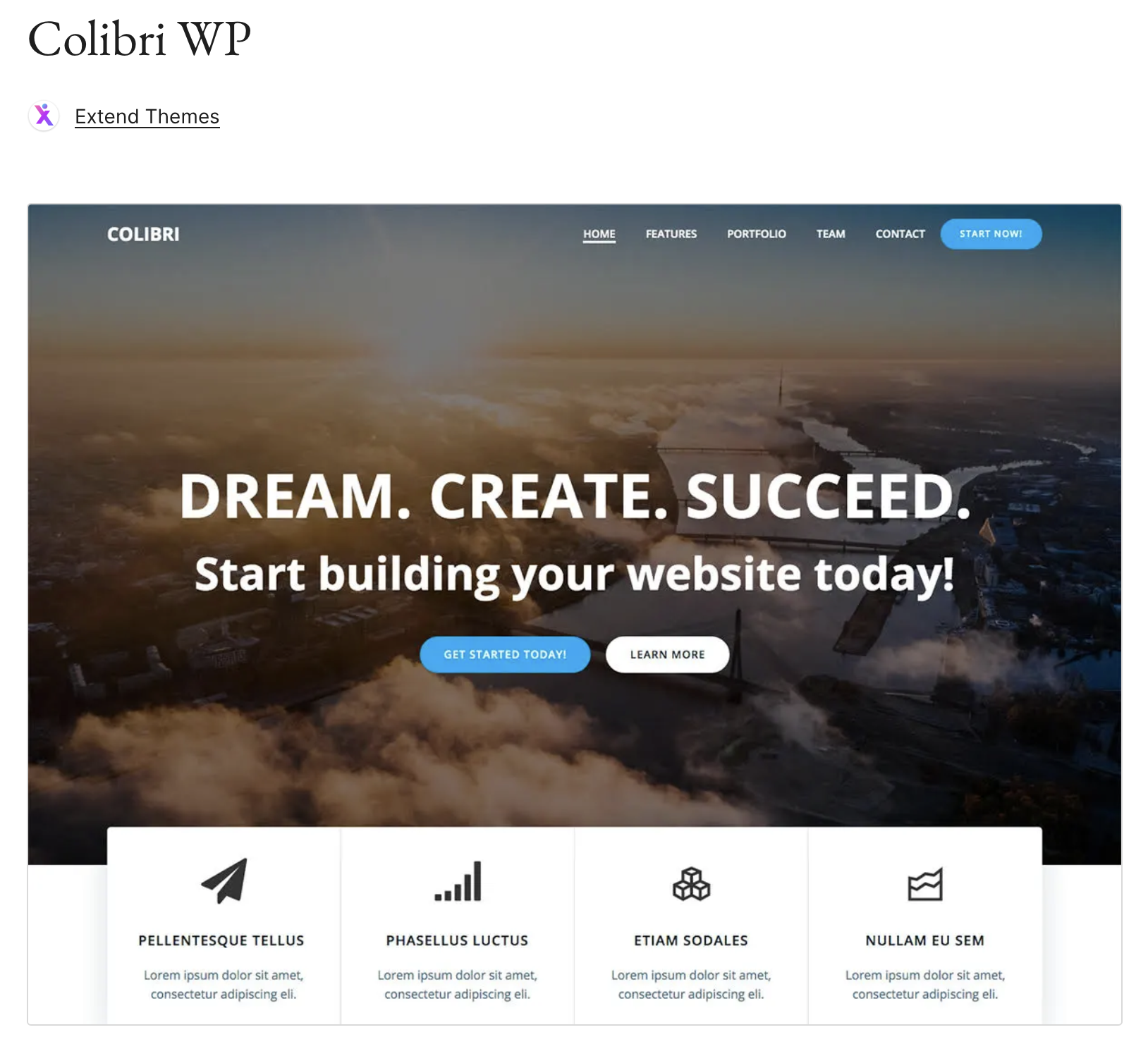 Aperçu du thème WordPress Colibri WP sur WordPress.org Image: Aperçu du thème WordPress Colibri WP sur WordPress.org