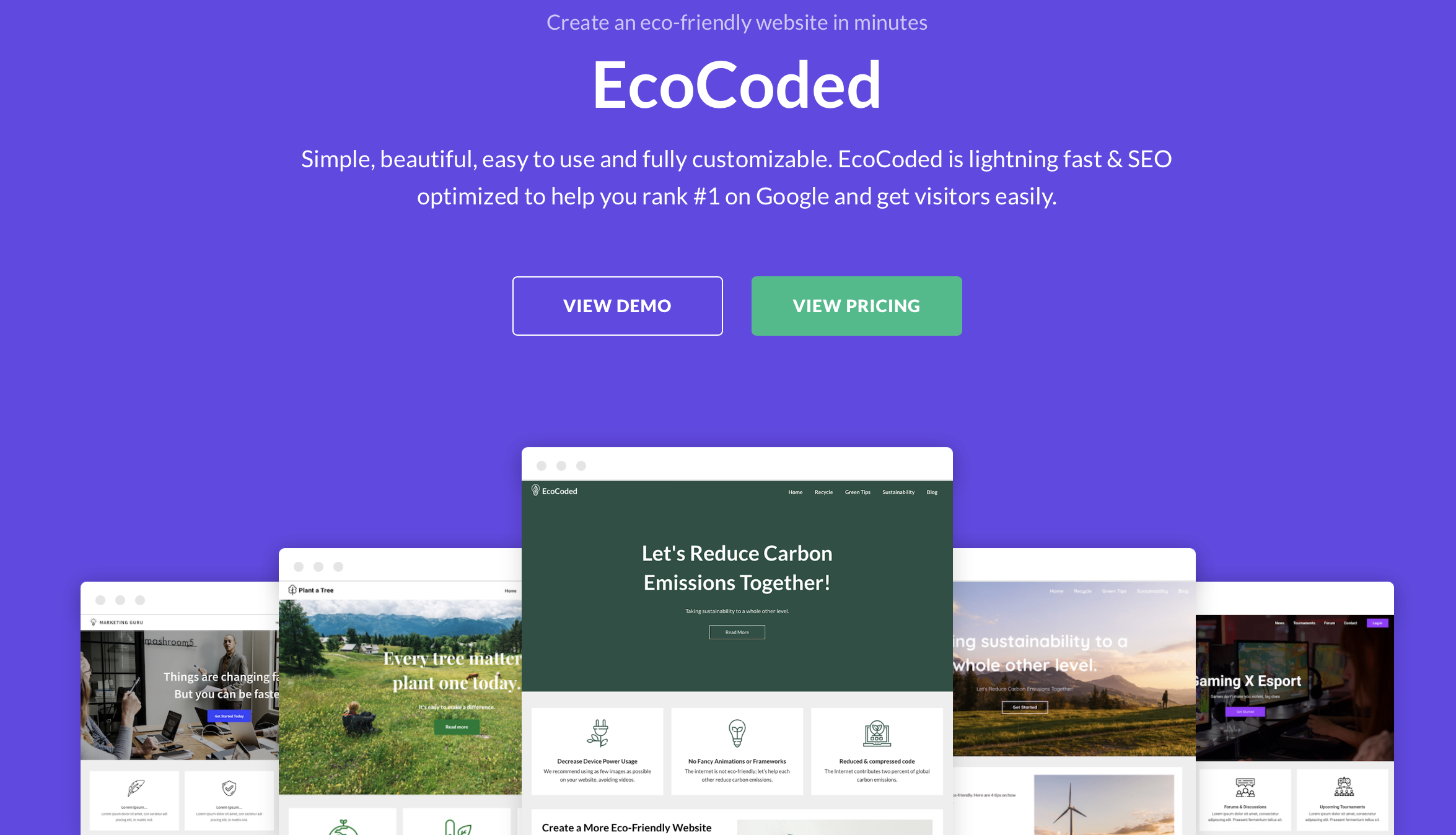 Le template WordPress Ecocoded de SuperbThemes Image: Le template WordPress Ecocoded de SuperbThemes