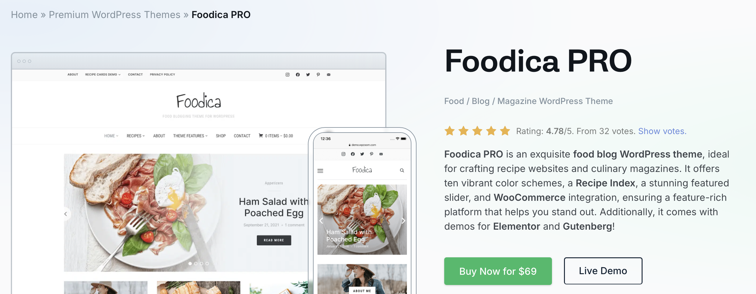 Le template Wordpress Foodica de WPZOOM Image: Le template Wordpress Foodica de WPZOOM