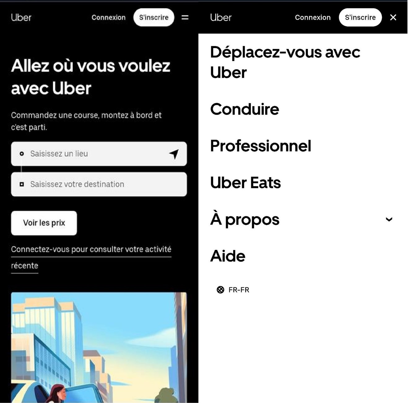 Navigation off-canvas d’Uber Image: Navigation off-canvas d’Uber