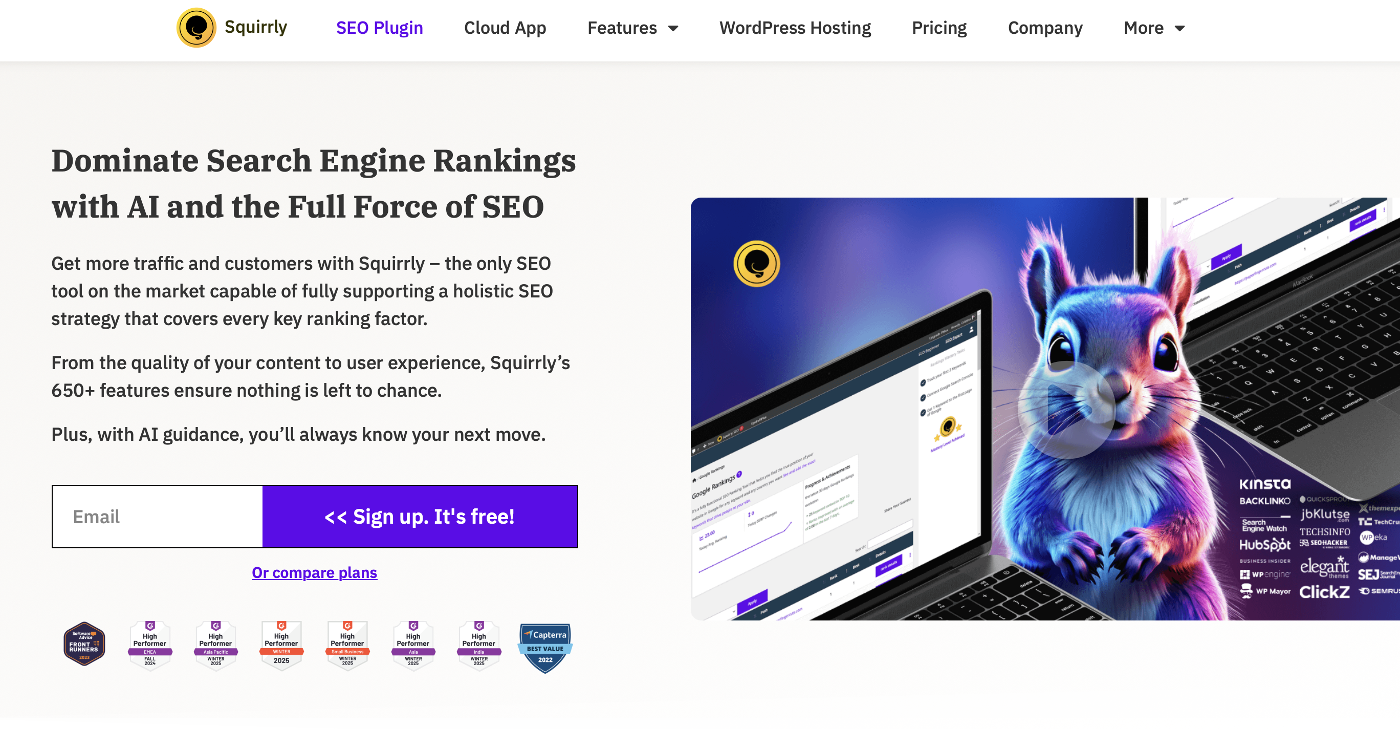 Site Internet du plugin WordPress premium Squirrly SEO Image: Site Internet du plugin WordPress premium Squirrly SEO