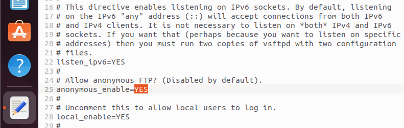vsftpd.conf : configuration de l’accès FTP anonyme Image: vsftpd.conf : configuration de l’accès FTP anonyme