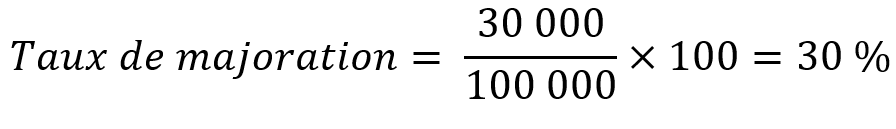 Exemple de calcul du taux de majoration Image: Exemple de calcul du taux de majoration