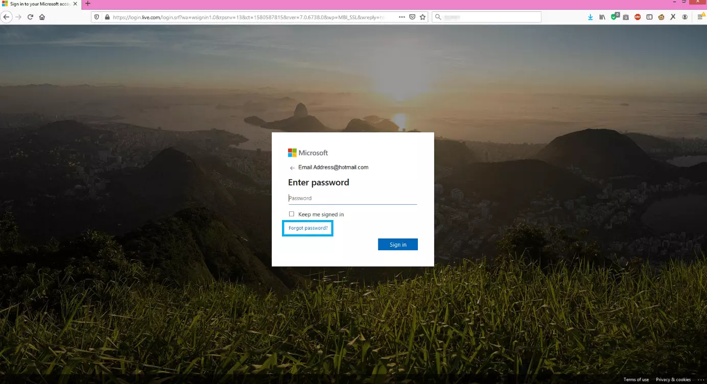 Image: Réinitialiser son mot de passe avec Microsoft