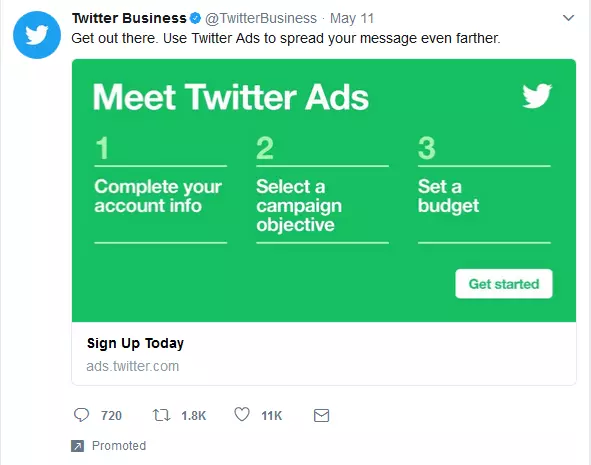 Image: Tweet sponsorisé