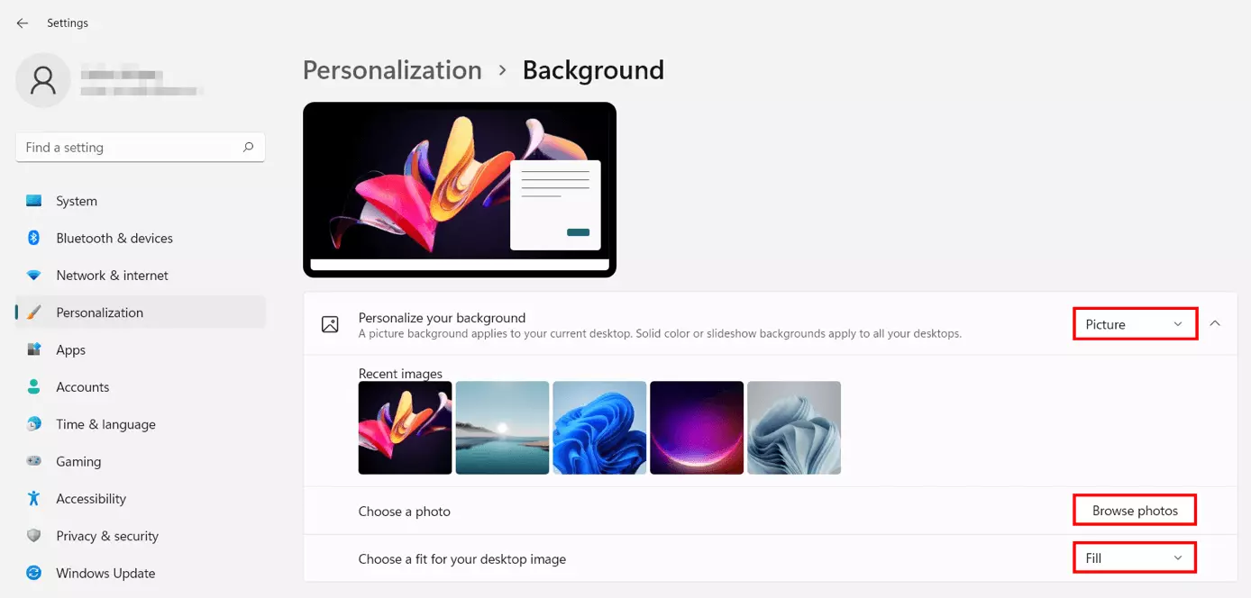 Image: Changer le fond d’écran de Windows 11 (image)