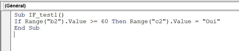 Image: Excel VBA : fonction VBA avec une déclaration If-Else