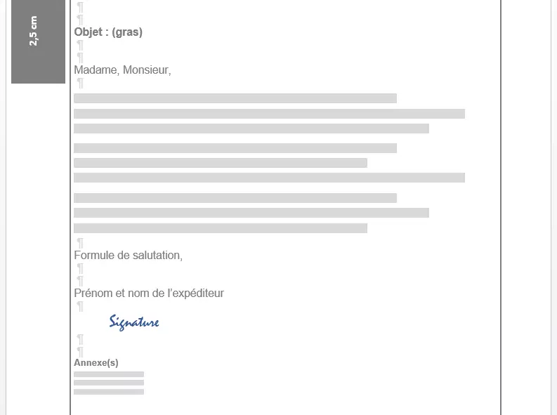Image: Le corps de texte de votre lettre commerciale