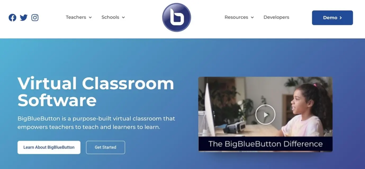 Capture d’écran du site Web BigBlueButton Image: Capture d’écran du site Web BigBlueButton