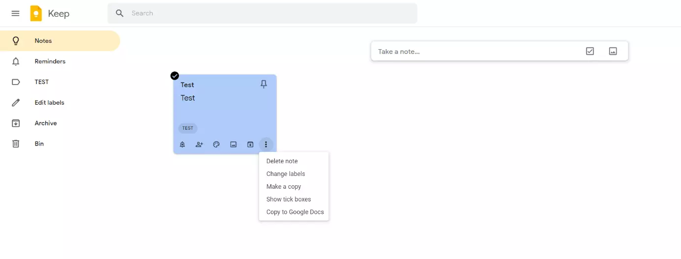 Image: Aperçu de Google Keep