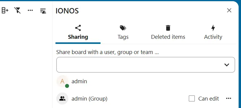 Partage d’un tableau dans Nextcloud Deck Image: Partage d’un tableau dans Nextcloud Deck