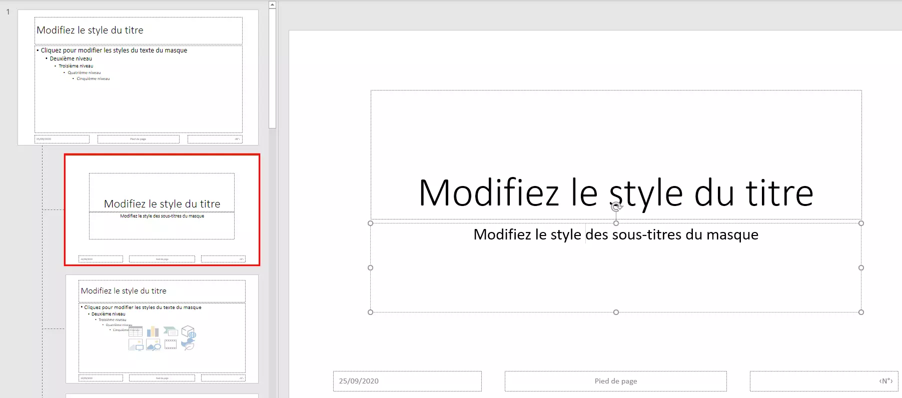 Image: Diapositives de mise en page pour des modifications individuelles dans PowerPoint 365