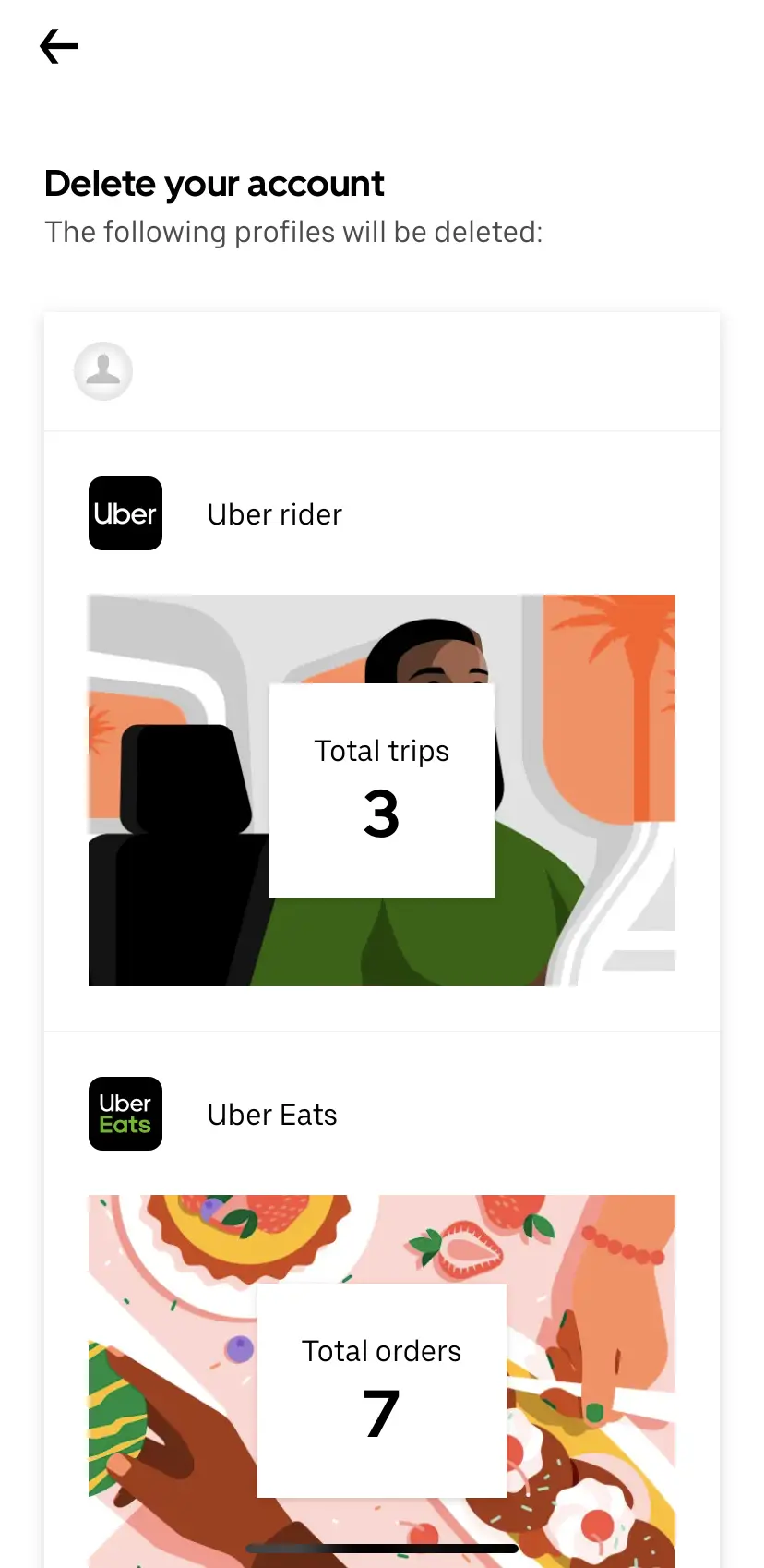 Suppression de votre compte Uber Image: Suppression de votre compte Uber