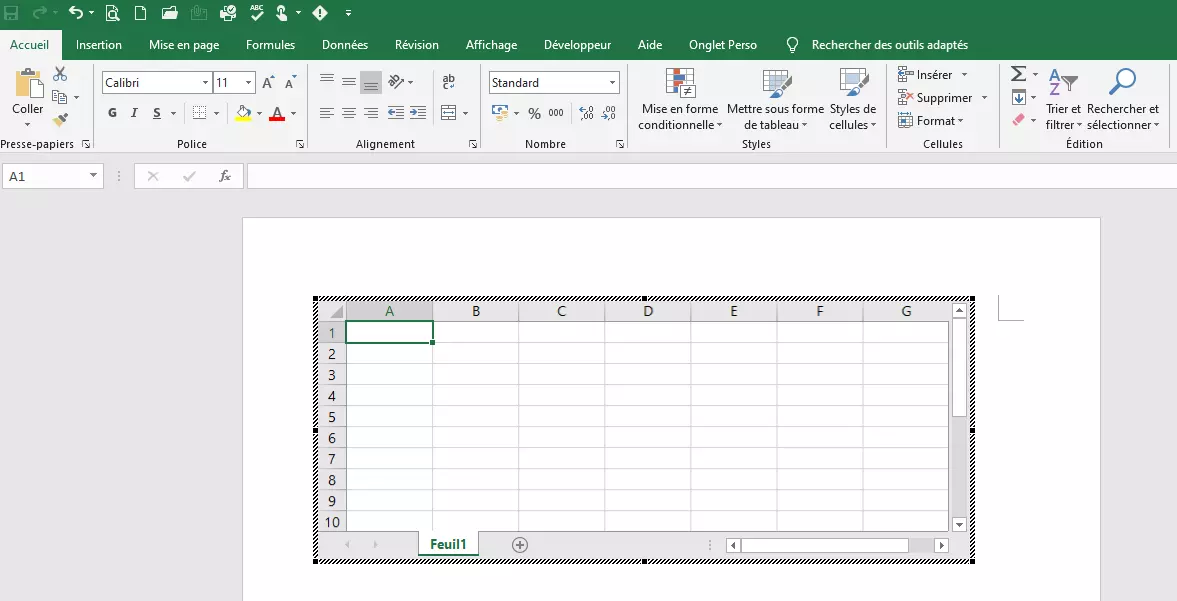 Image: Copie écran : comment faire un tableau Excel dans Word.