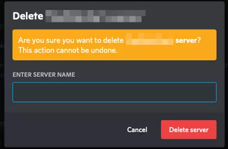 Image: Confirmation de suppression d’un serveur Discord