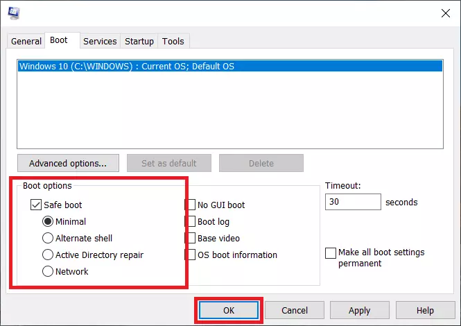 Image: Configuration du système – Options de démarrage – Démarrage sécurisé