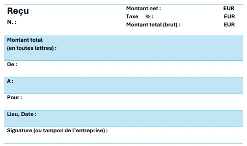 Image: Exemple de mod&egrave;le de quittance