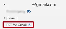 Image: L’archive PST s’affiche dans Gmail