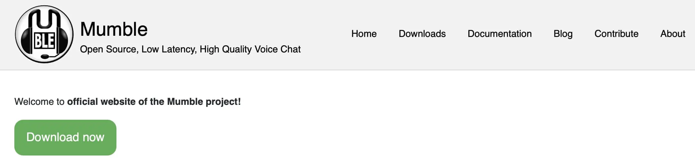 Capture d’écran du site Web de Mumble Image: Capture d’écran du site Web de Mumble