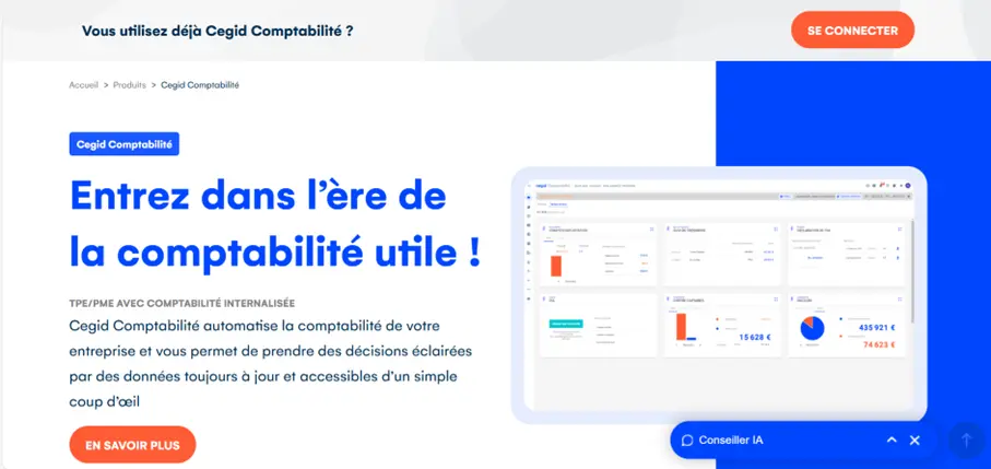 Capture d’écran de la page Web de Cegid Image: Capture d’écran de la page Web de Cegid