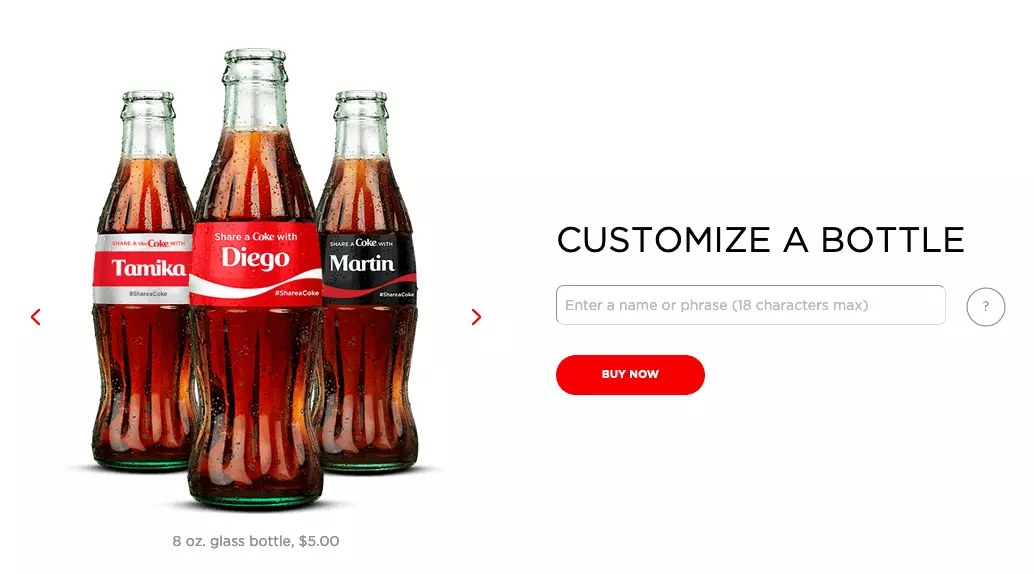 Image: Concevoir et acheter des bouteilles de Coca-Cola avec des noms individuels