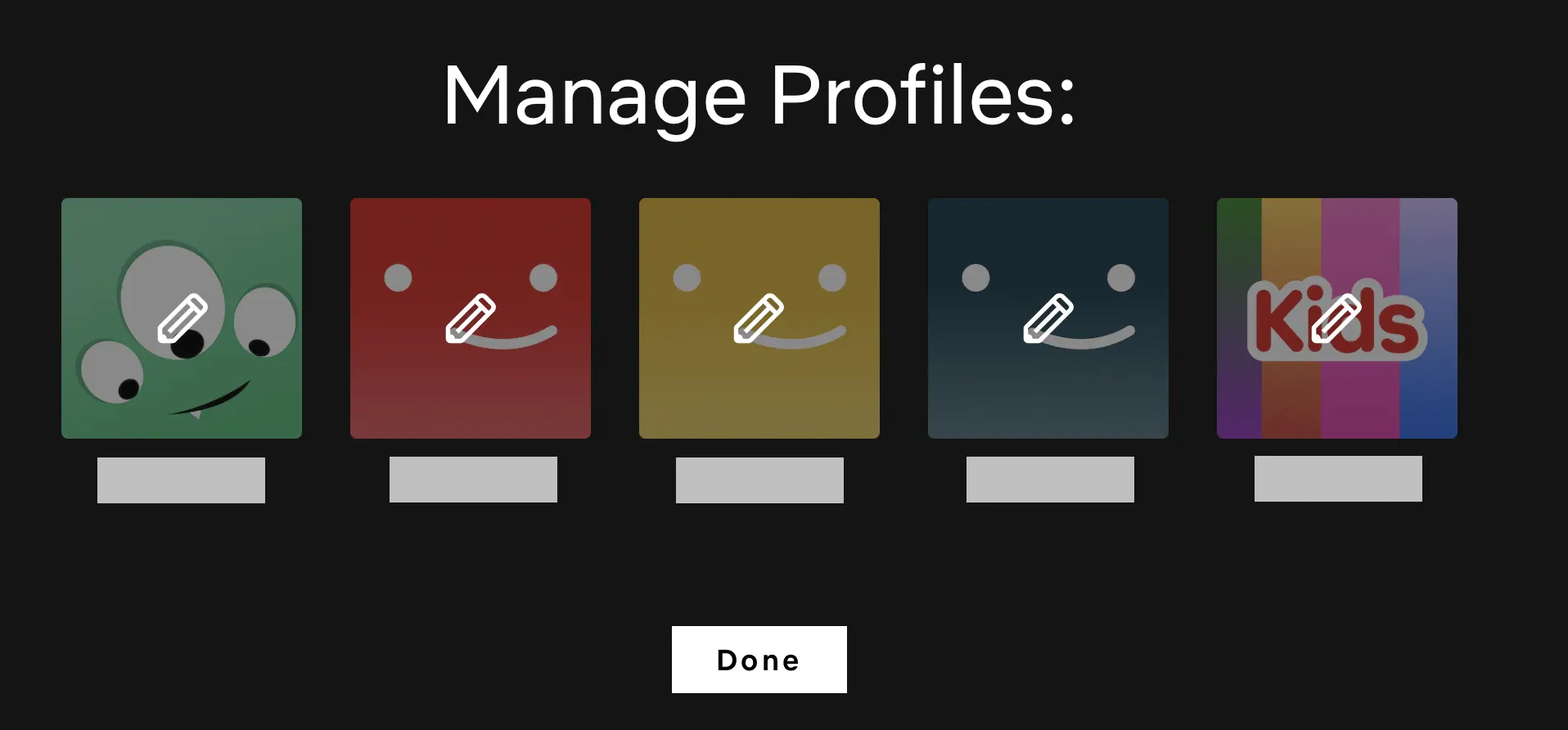Image: Capture d’écran du menu de sélection du profil