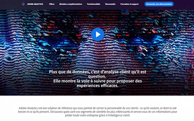 Image: Adobe Analytics sur la page officielle d‘Adobe