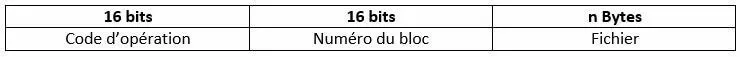Le protocole TFTP : structure des paquets de DATA