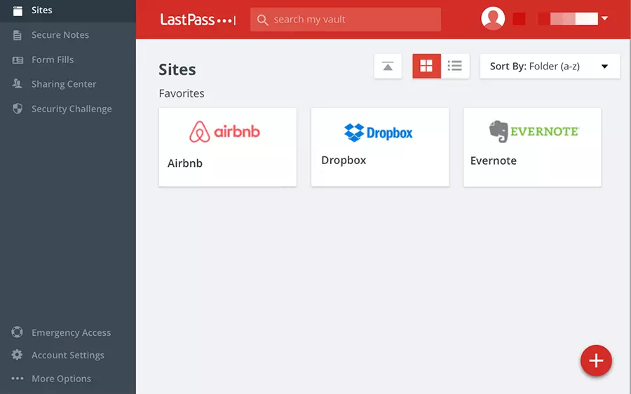 Image: Interface utilisateur de LastPass