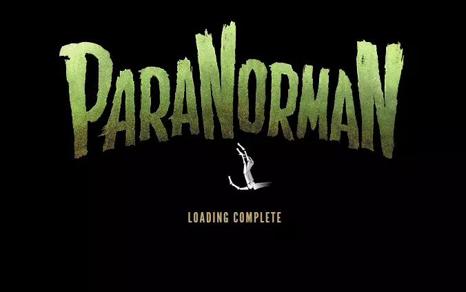 Image: Page d’accueil et de chargement du site du film d’animation ParaNorman