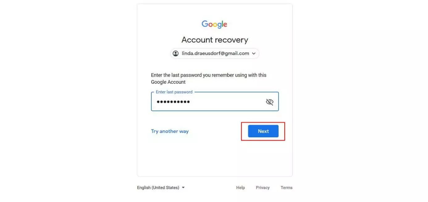 Image: Saisissez votre mot de passe dans Google