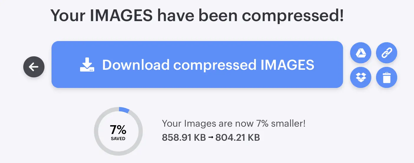 Image: Capture d’écran de la compression sur iLoveIMG