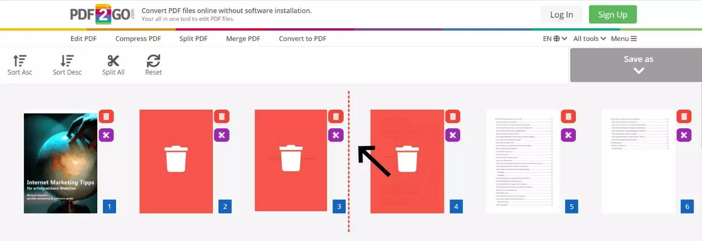 Image: Un PDF édité avec PDF2GO