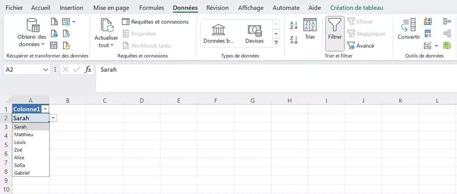 Liste déroulante Excel Liste déroulante Excel